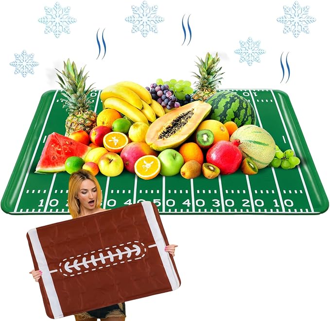 Reallnaive 2 Pcs Football Charcuterie Ice Mat Reusable Freezable Food Cooling by Unknown