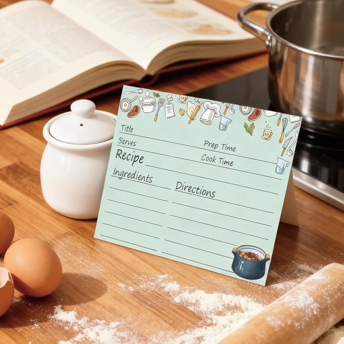 100Pcs Recipe Cards Double Sided Homey Kitchen Diaries 4x6inch Blank Cardstock - Image 4