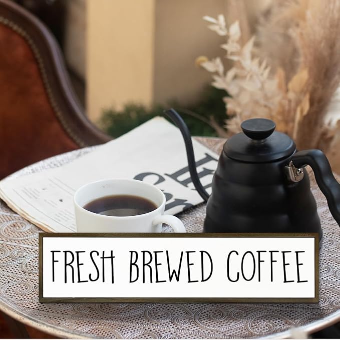 Coffee Wood Sign for Coffees Bar, Farmhouse Desk Signs, Rustic Cafe Decor - Image 5