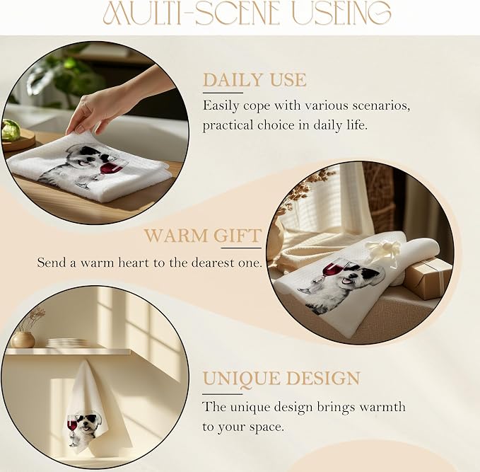 Funny Maltese Kitchen Towels Set of 2, Funny Kitchen Decor, Wine Station Wine - Image 6