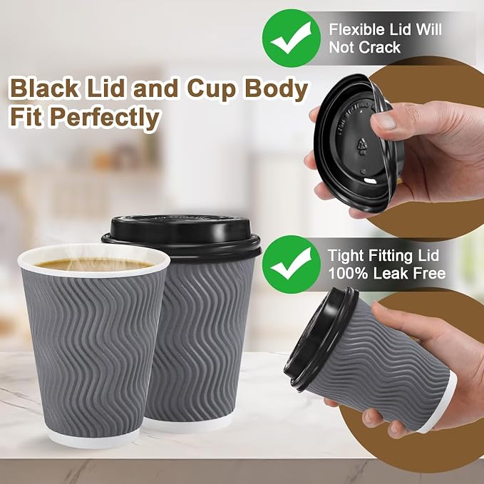 Clawsoff 100 Pack 12 oz Disposable Coffee Cups - Image 5