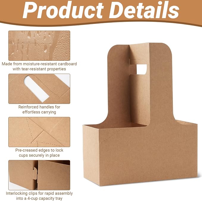 100 Pcs 2 Cup Drink Carrier Disposable - Image 3