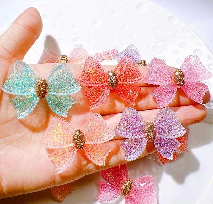 5 Pack 10mm Cute Glitter Bling Bows Straw Toppers, Fits Stanley and Simple - Image 4