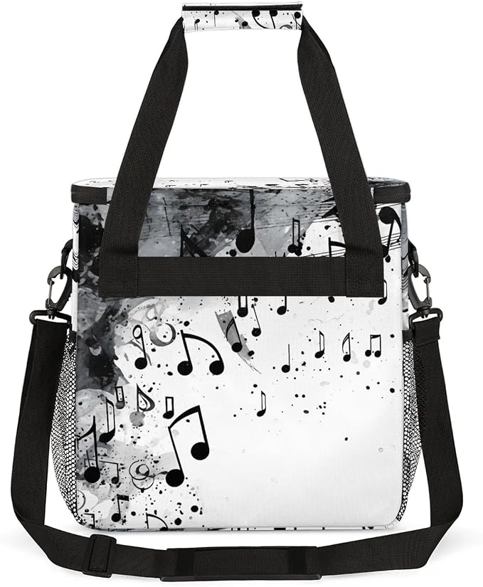 Musical Notes Coffee Maker Carring Bag, Large Insulated Storage Organizer Case - Image 5