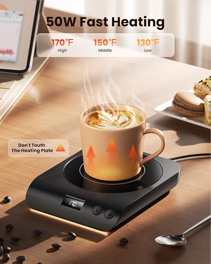 Gaiatop Coffee Mug Warmer, 3 Temperature Settings, 2-10H Auto Shut Off and Warm - Image 2