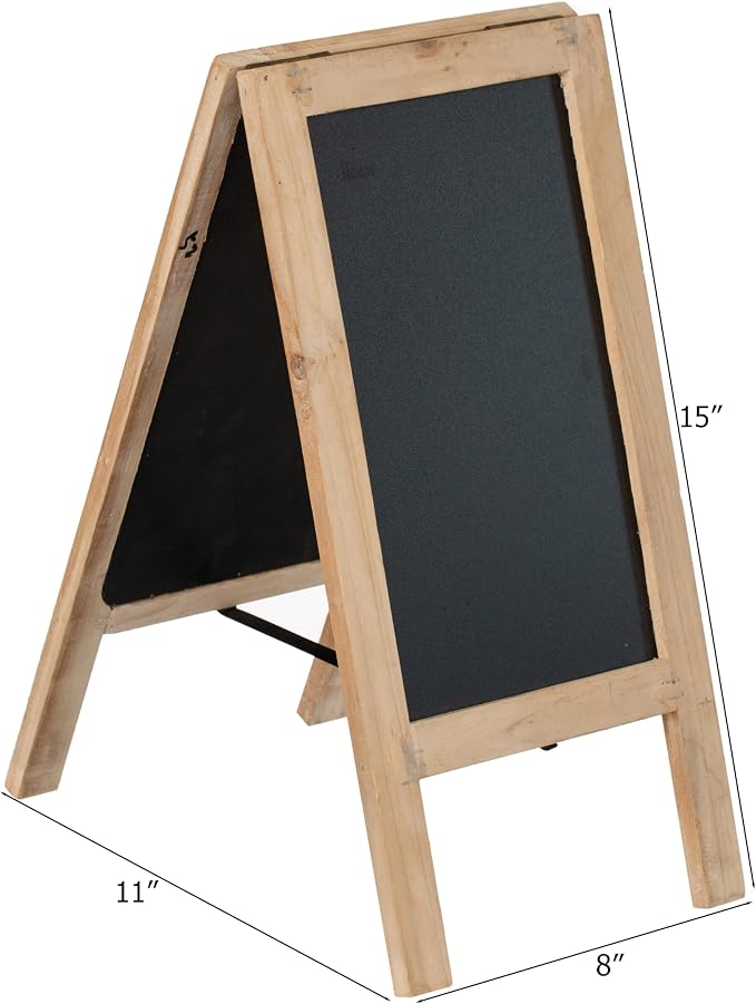 Vintiquewise 15-inch Wooden A-Frame Chalkboard Sign Double-Sided Menu Board - Image 4