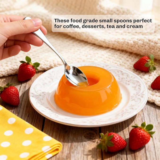 【6 PCS】 Demitasse Espresso Spoons, Stainless Steel Mini Coffee Spoons - Image 3