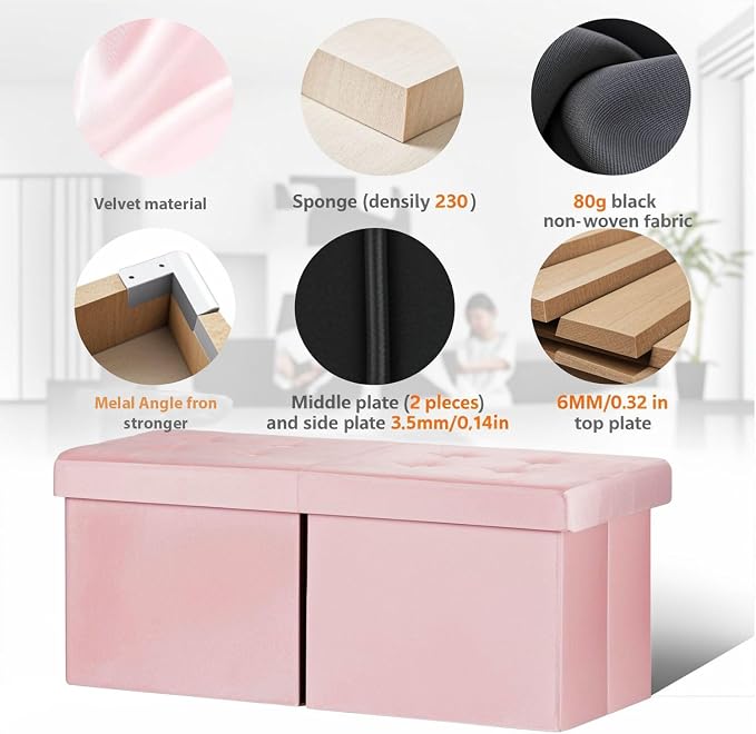AmasSmile Footrest Ottoman Bench - Image 7