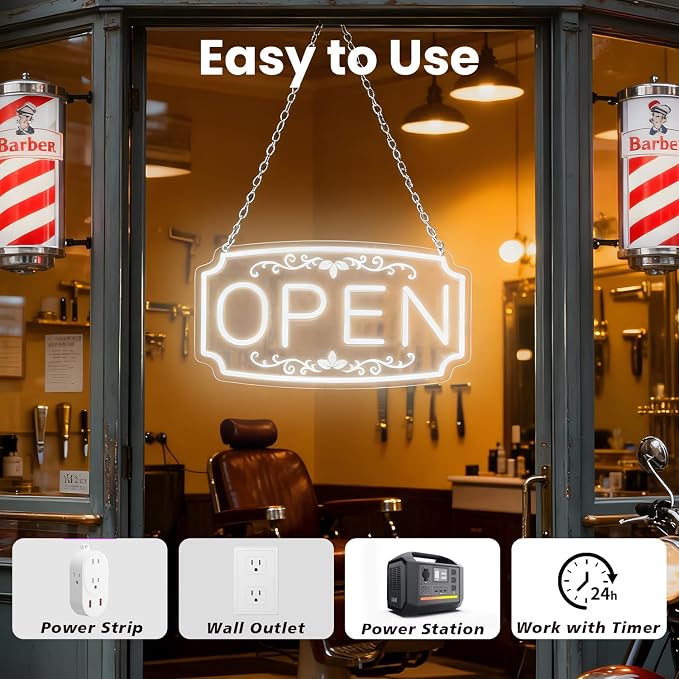 LED Neon Open Signs for Business Window Wall Door, Light Up Open Lights Sign - Image 7