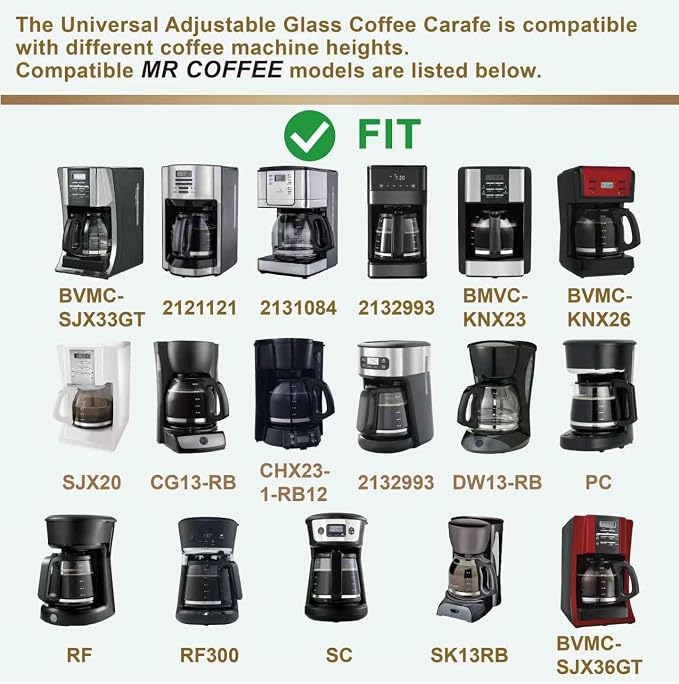 Universal 12-Cup Glass Replacement Coffee Carafe, Compatible - Image 8