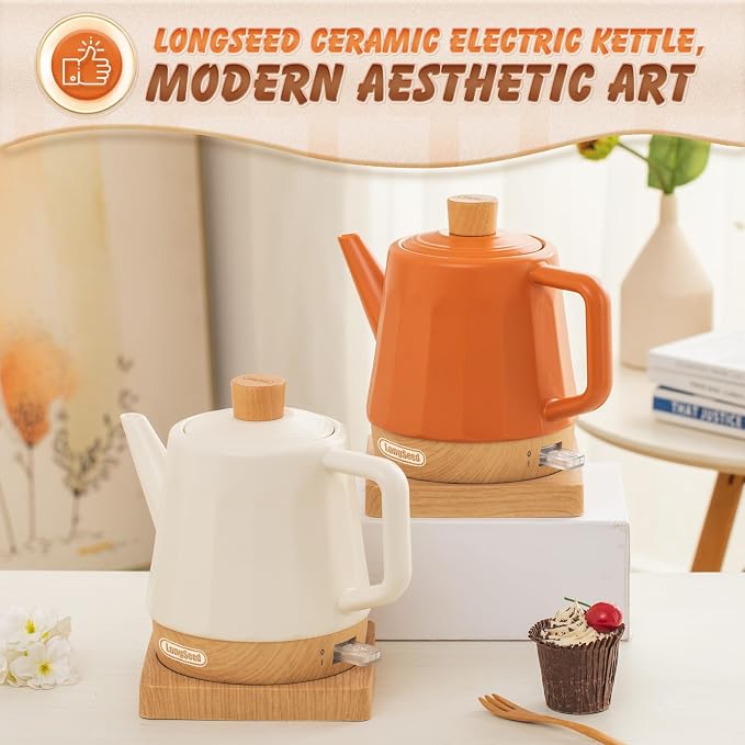 1.2-Qt Ceramic Electric Kettle Pot, Tea Kettle & Water Boiler - Image 6