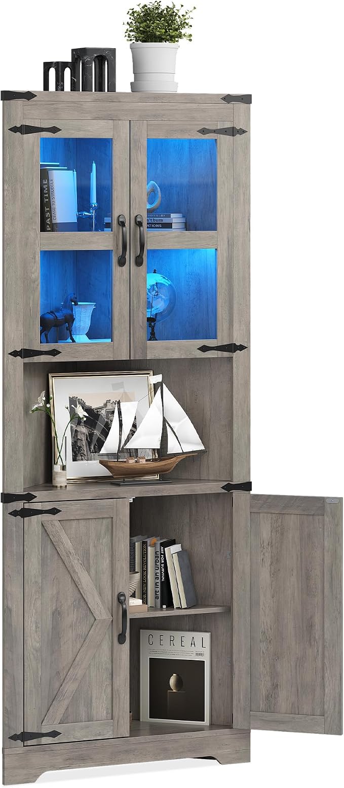 GarveeHome 67 in Tall Corner Storage Cabinet - Image 7