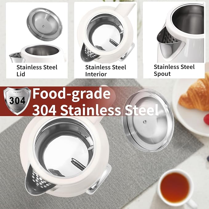 Retro Electric Kettle, 1.7L 304 Stainless Steel Tea Kettle - Image 6