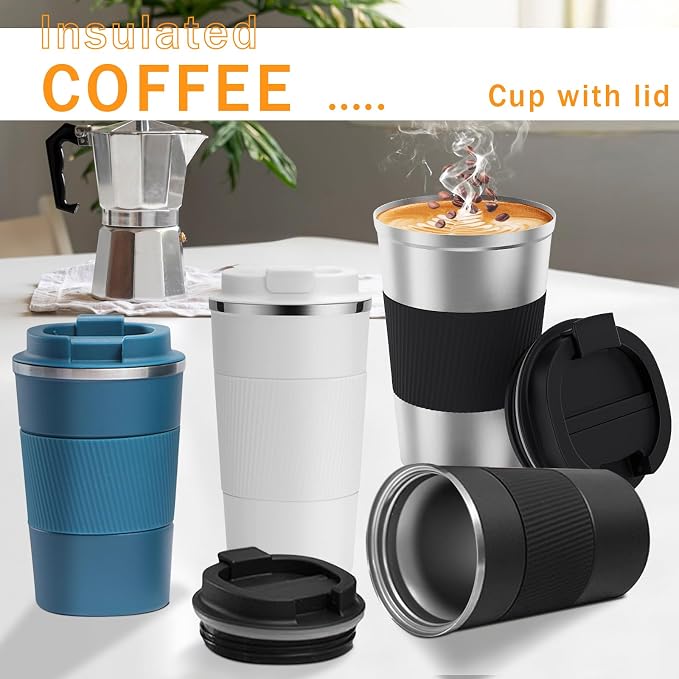 YINBAOGE Insulated Travel Coffee Mug, Spill & Leak Proof, Portable To Go - Image 6