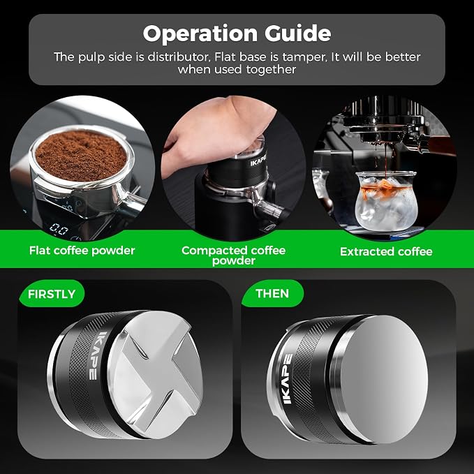 IKAPE Coffee Products, 51mm Coffee Distributor & Hand Tamper, Adjustable Depth - Image 6