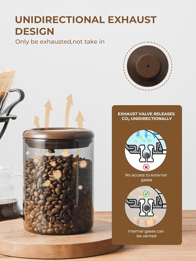 10 oz Coffee Canister, Airtight Glass Coffee Container - Image 3