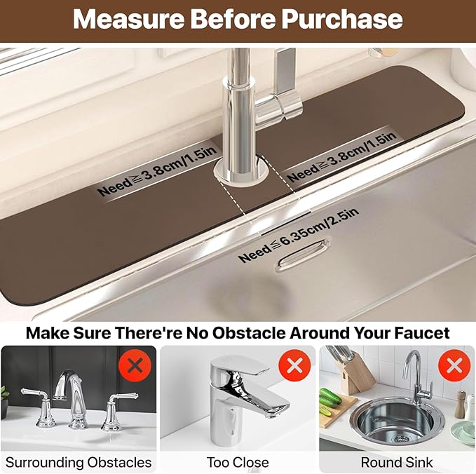 2PCS 12" x 19" Dish Drying Mat & 24" x 5.5" Faucet Mat - Image 3