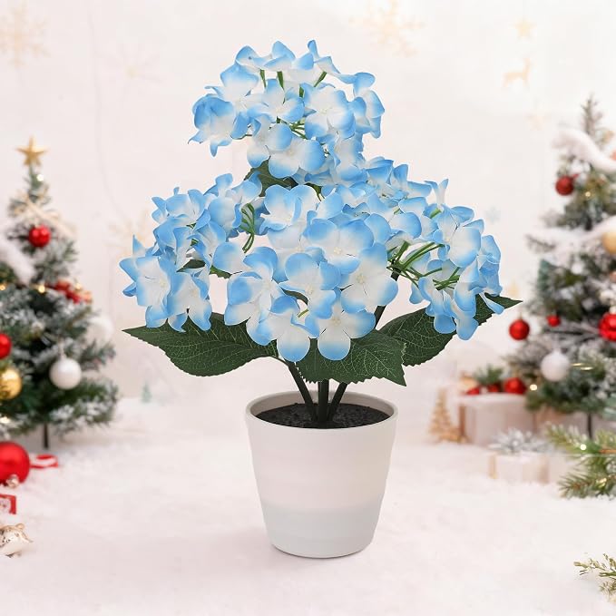 Blue Artificial Hydrangea LED Flower Lamp - Image 8