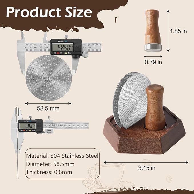 4-Piece 58.5mm Espresso Puck Screen - Image 2