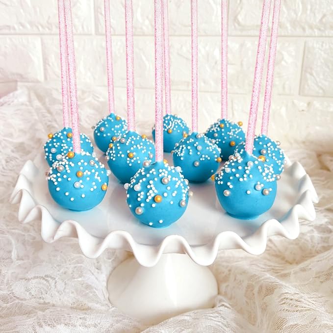 hapray 100-PCS Pink Glitter Plastic Swizzle Sticks, Crystal Cake Pops, Cocktail - Image 3