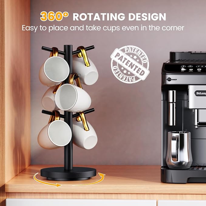 Coffee Mug Holder Tree, Upgraded 360° Rotated Cup Holder - Image 2