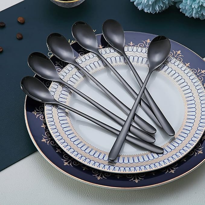 Black Long Handle Spoon, Coffee Stirrers, Premium Stainless Steel Coffee Spoons - Image 3