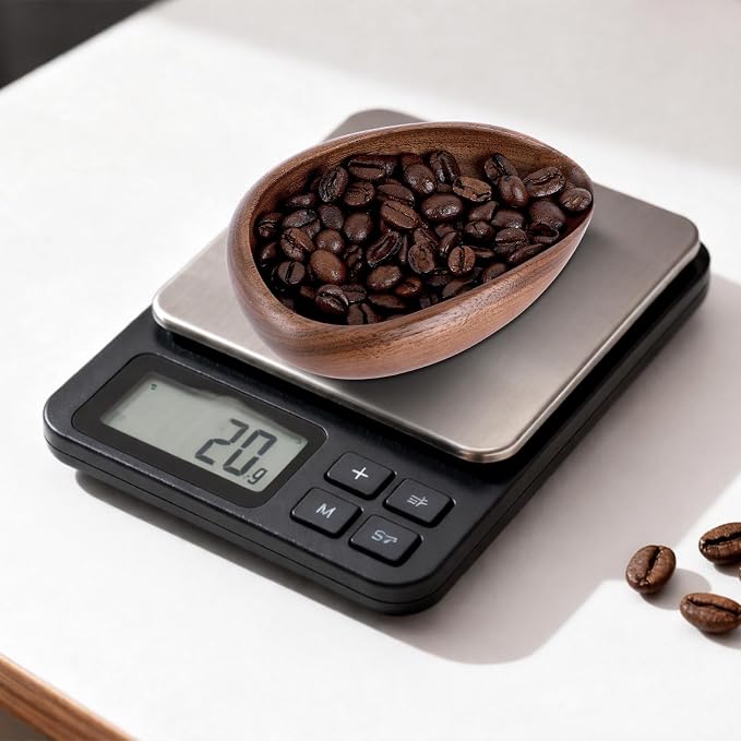 Coffee Bean Dosing Cup and Spray Bottle Set, Walnut Wood Espresso Dosing Cup - Image 5