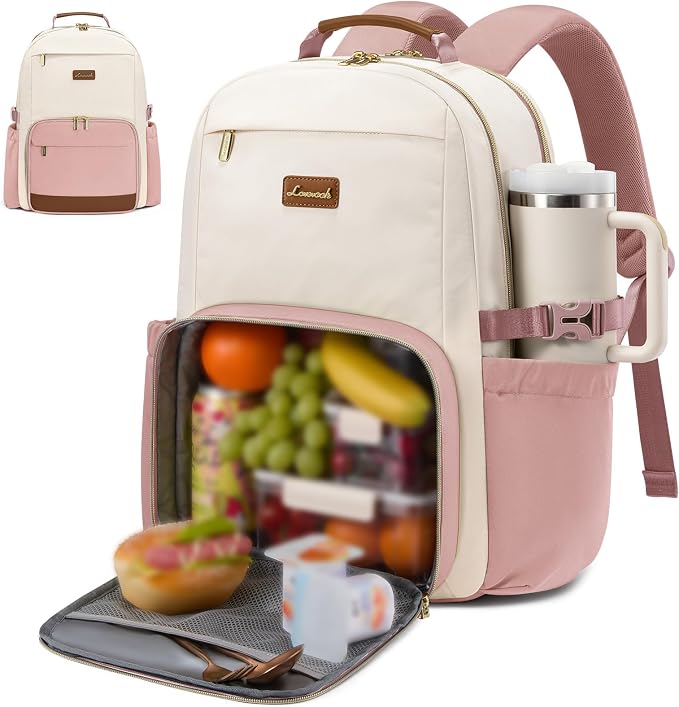 LOVEVOOK Lunch Backpack with Lunch Compartment, 15.6 Inch Laptop Work Travel by LOVEVOOK