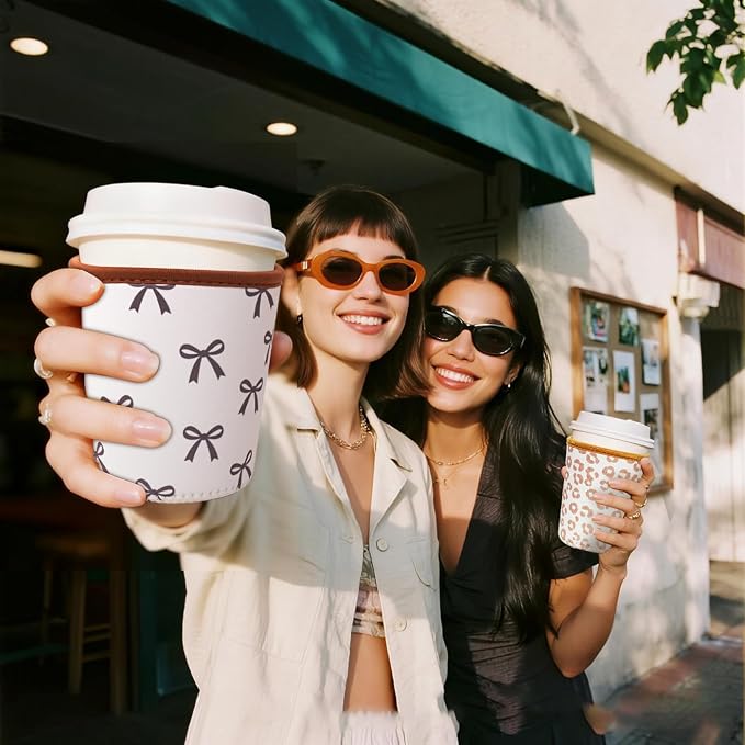 Reusable Insulated Sleeve for Iced Coffee Cup, Coffee Neoprene Sleeve for Cold - Image 4