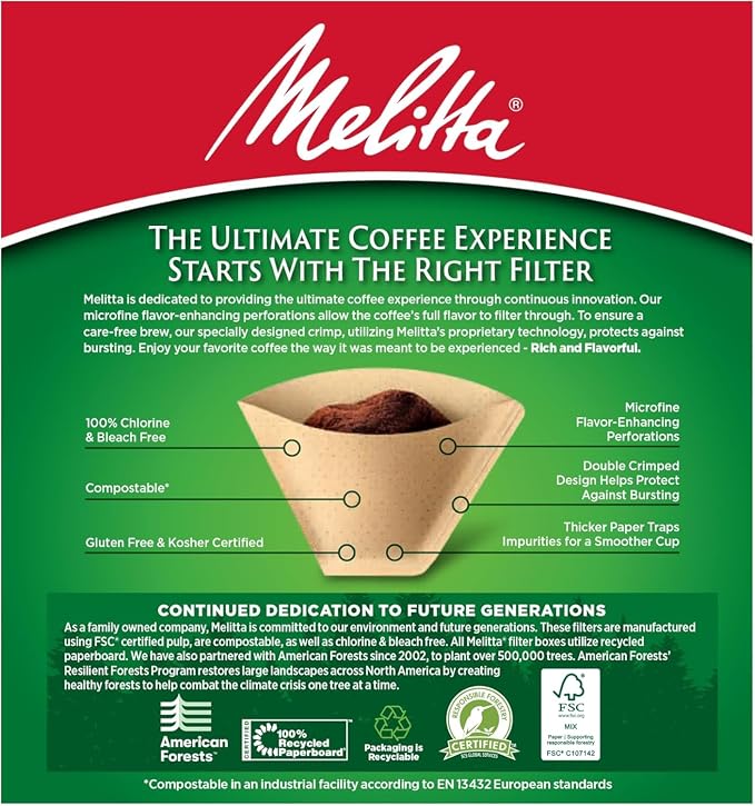 Melitta #4 Unbleached Coffee Filters, Natural Brown, Flavor Enhancing Coffee - Image 3