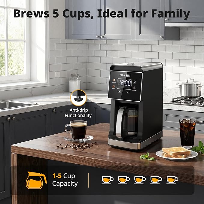 AIRMSEN Grind & Brew Coffee Maker - Image 6