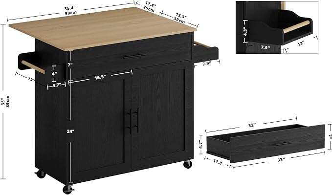 IRONCK Rolling Kitchen Island Table on Wheels - Image 4
