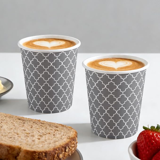 Lamosi Paper Cups 8 oz 500 Pack, Disposable Paper Coffee Cups, Hot Cup - Image 4