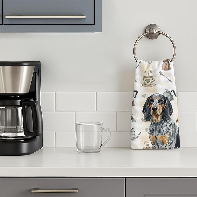 Caroline's Treasures Bluetick Coonhound Coffee Bar Kitchen Towel Velour Plush - Image 3