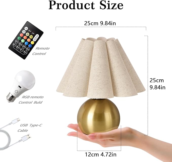 Ziqqeelam Rechargeable Cordless Small Table Lamp, Battery Operated Remote - Image 3
