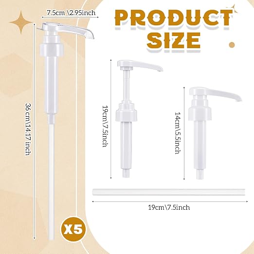 Nuogo Coffee Syrup Pumps with Tip Covers Only Compatible with Monin 750ml Glass - Image 3