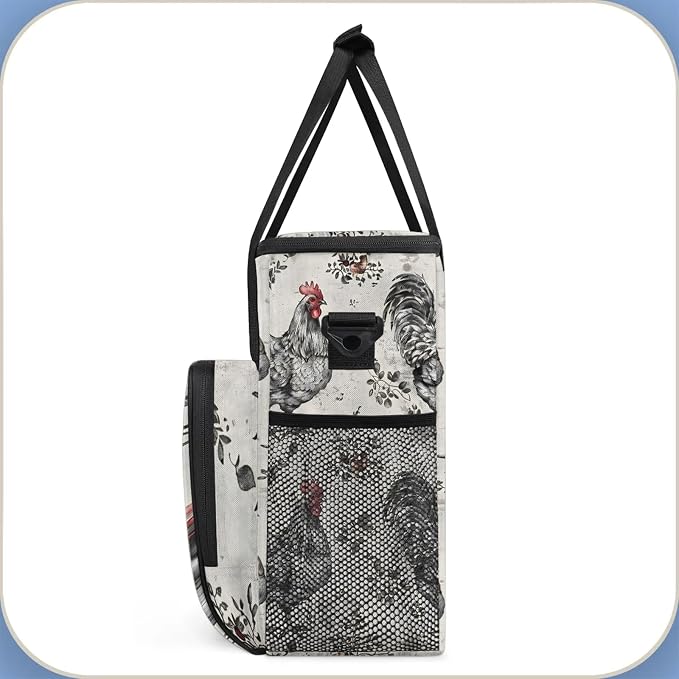 Farmhouse Chicken Hen Coffee Maker Carring Bag, Large Insulated Storage - Image 4
