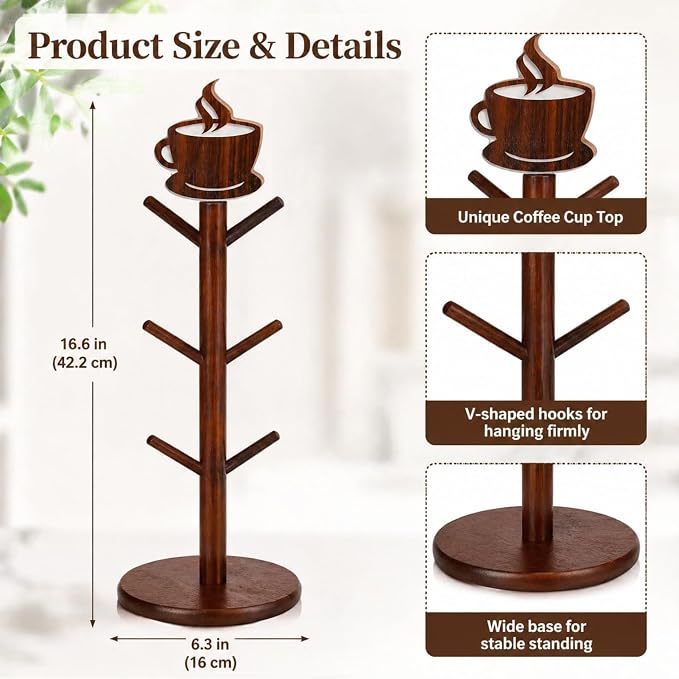 Geelin Coffee Mug Tree Holder 6 Hooks - Image 3