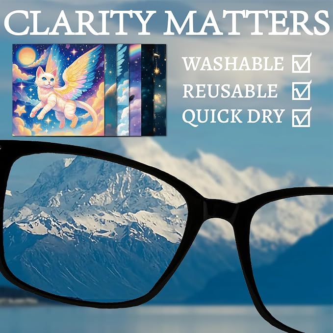 CREATCABIN 6Pcs Cat Eyeglass Cleaning Cloth Microfiber Cleaning Cloths - Image 4