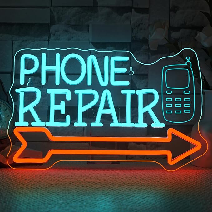 Looklight Phone Repair Neon Sign Arrow Neon Lights by LooklightNeonSign