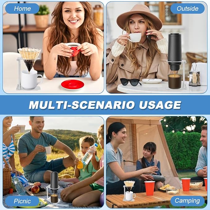 Pour Over Coffee Dripper Stand, Foldable Metal Travel and Camping Gadgets - Image 7