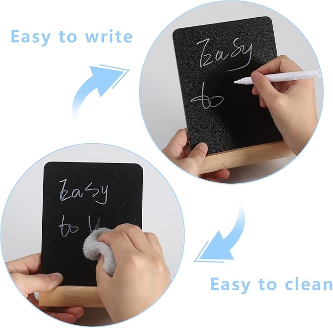 Chalkboard Signs, 6 Pack Mini Chalk Board Sign Board - Image 3