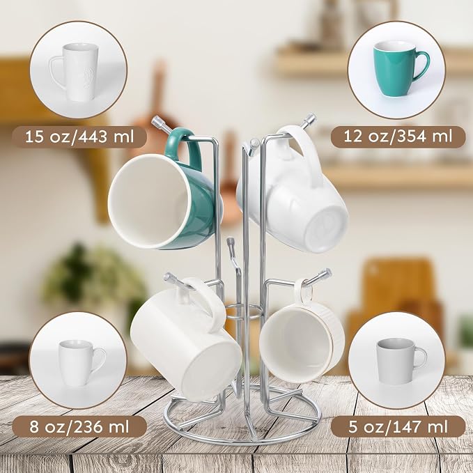 HULISEN Coffee Mug Holder for Countetop, Cup Tree for Counter Large Mugs - Image 7