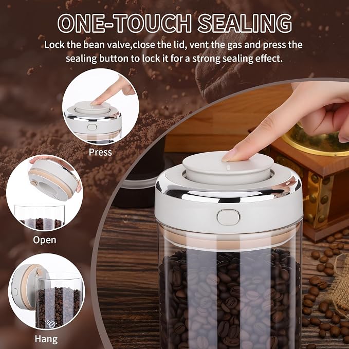 57oz Airtight Glass Coffee Canister - Image 4
