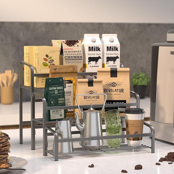 DTUQYX Coffee Syrup Organizer 3-Tier, 12 Bottles Capacity Coffee Syrup Rack - Image 5