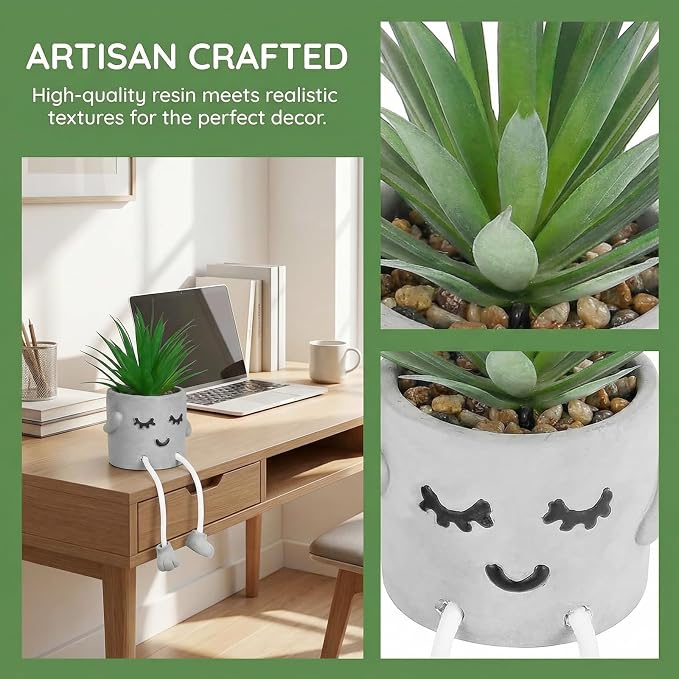 Small Artificial Succulent Plant in Pot 1PC - Image 4