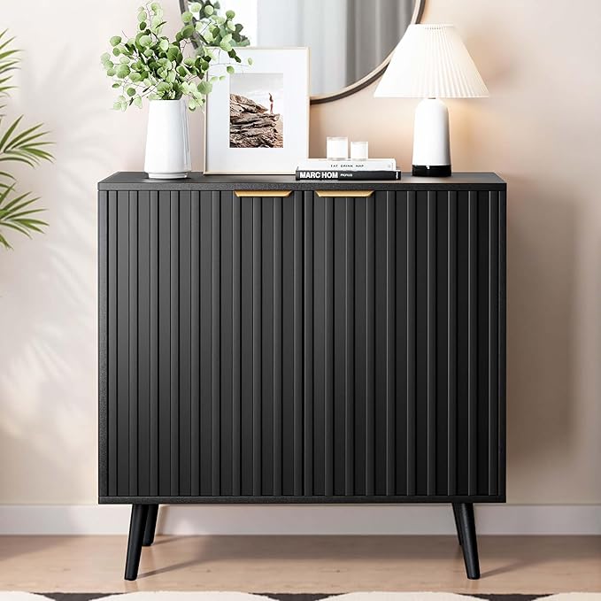 Fluted Storage Cabinet, Buffet Cabinet by REHOOPEX