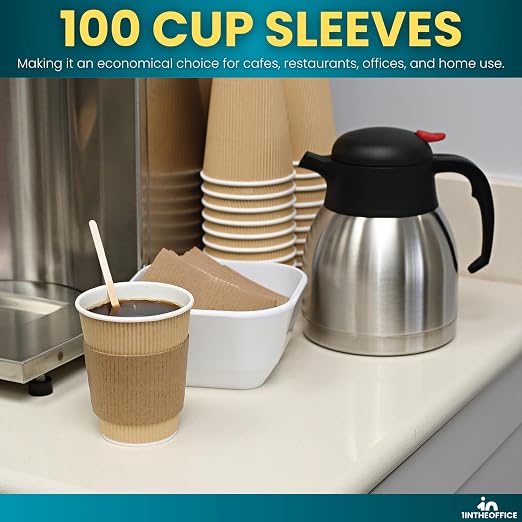 1InTheOffice Corrugated Coffee Cup Sleeves - Image 6