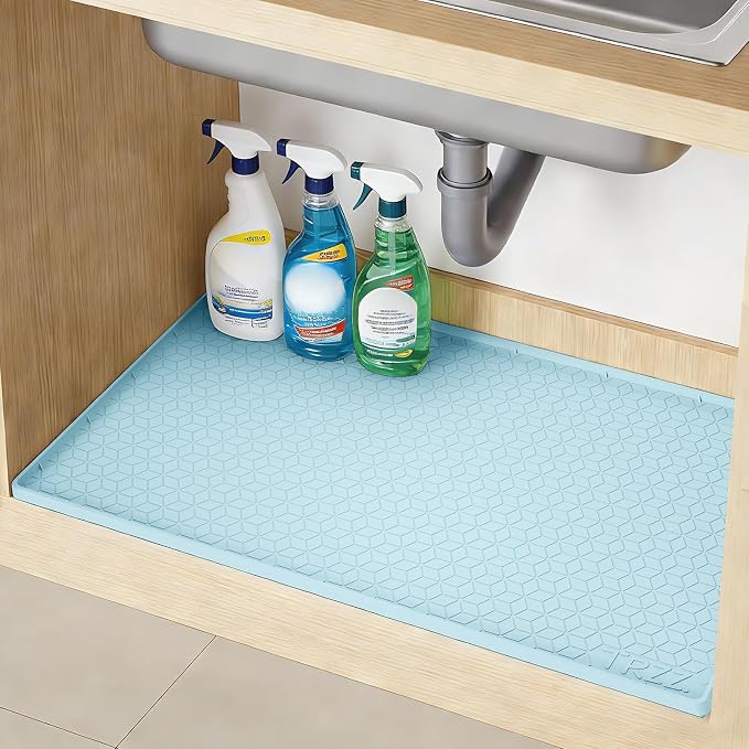 TRZZ Silicone Waterproof Under Sink Mat 22" x 19", Drip Tray and Cabinet Liner by TRZZ