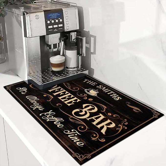 THUYPT Personalized Coffee Mat, Coffee Station Mat Quick Dry, Coffee Spill Mat - Image 6